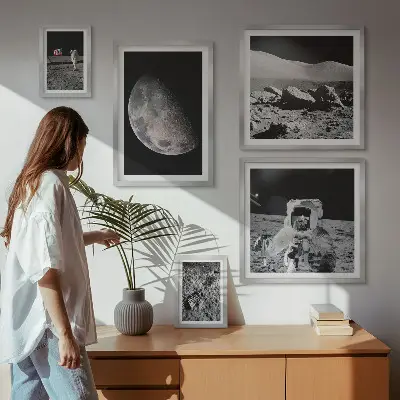Lunine pokrajine astronavtov poliptih v okvirju
