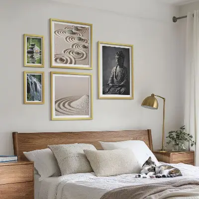 Komplet 5 slik v okvirju sproščujoči motivi narave v zen stilu