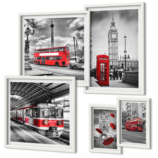 Set 5 slik v okvirju Londonski motivi z poudarki