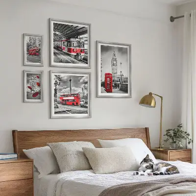 Set 5 slik v okvirju z londonskimi motivi in poudarki