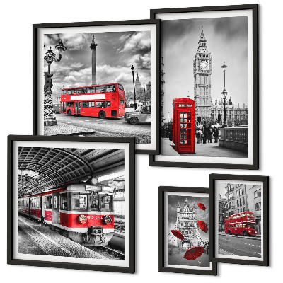 Set 5 slik v okvirju Londonski motivi z poudarki