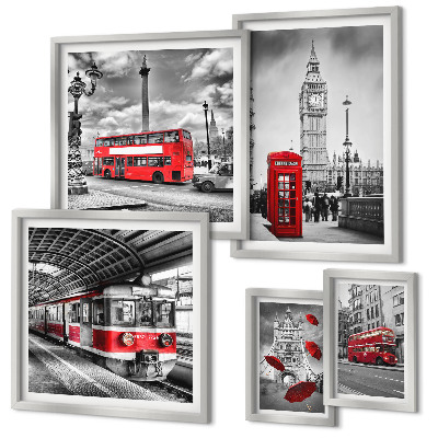 Set 5 slik v okvirju Londonski motivi z poudarki