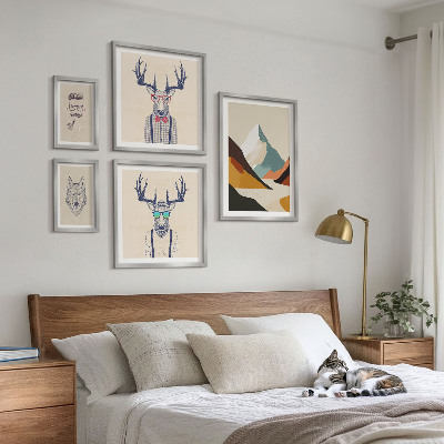 Set 5 slik v okvirju Elegantni živalski portreti