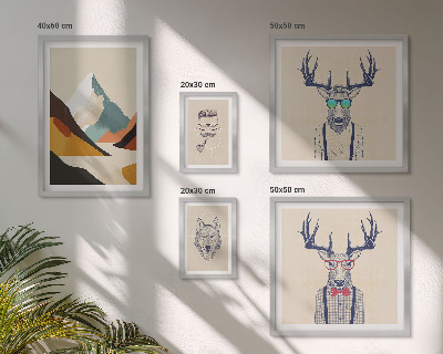 Set 5 slik v okvirju Elegantni živalski portreti