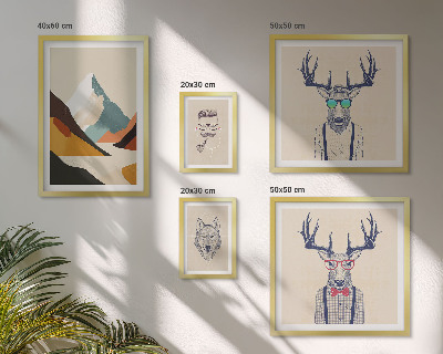 Set 5 slik v okvirju Elegantni živalski portreti