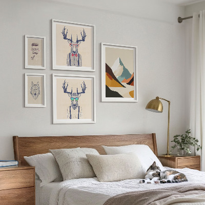 Set 5 slik v okvirju Elegantni živalski portreti