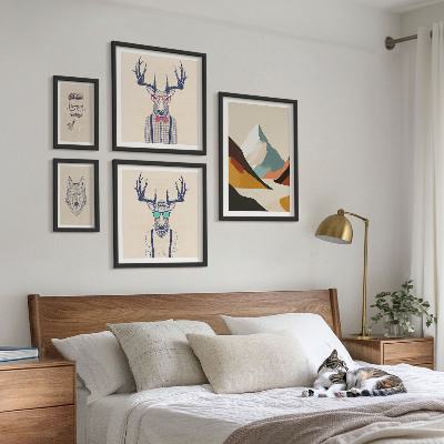 Set 5 slik v okvirju Elegantni živalski portreti