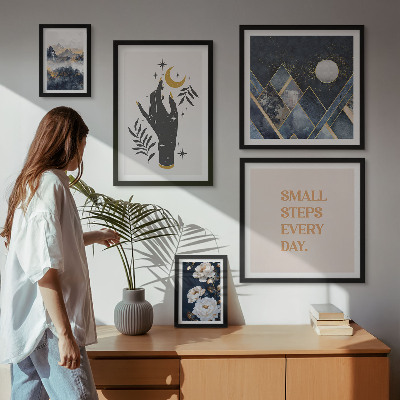 Komplet ujemajočih se slik Boho stil z naravo in sporočili