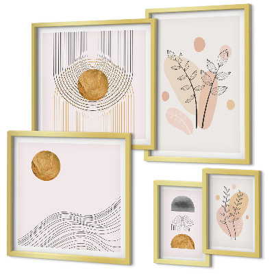 Set 5 slik v okvirju Elegantne minimalistične rastline
