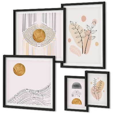 Set 5 slik v okvirju Elegantne minimalistične rastline