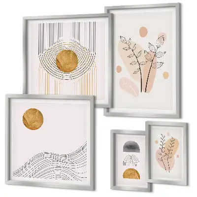 Komplet 5 slik v okvirju elegantni minimalistični motivi rastlin