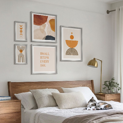 Poliptih v okvirju Elegantna grafika v zemeljskih tonih