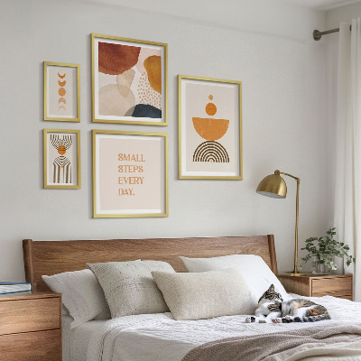 Poliptih v okvirju Elegantna grafika v zemeljskih tonih