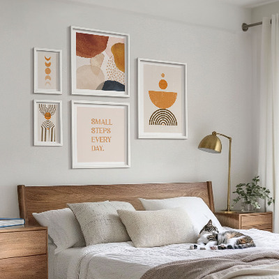 Poliptih v okvirju Elegantna grafika v zemeljskih tonih