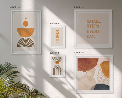 Poliptih v okvirju Elegantna grafika v zemeljskih tonih