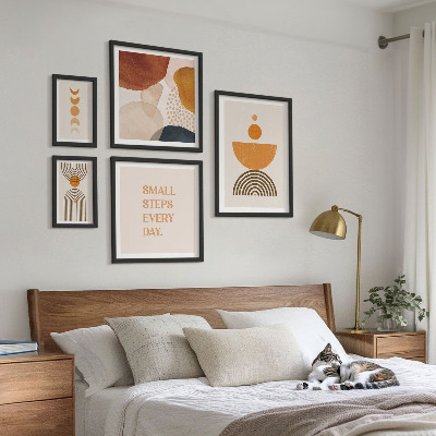 Poliptih v okvirju Elegantna grafika v zemeljskih tonih