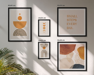 Poliptih v okvirju Elegantna grafika v zemeljskih tonih