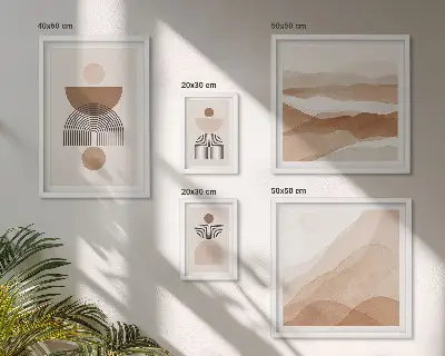 Abstraktne zemeljske kompozicije poliptih v okvirju