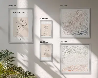 Komplet 5 slik v okvirju oblike lepote s silhuetnimi črtami