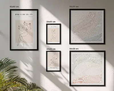 Komplet 5 slik v okvirju oblike lepote s silhuetnimi črtami