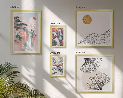 Slapovi Japonske komplet 5 slik v okvirju