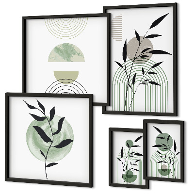 Set 5 slik v okvirju Elegantna grafika rastlin