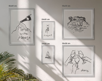 Set 5 slik v okvirju Elegantne ilustracije nazdravljanja z vinom