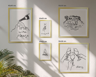 Set 5 slik v okvirju Elegantne ilustracije nazdravljanja z vinom