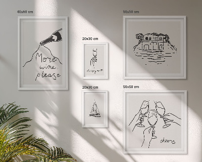 Set 5 slik v okvirju Elegantne ilustracije nazdravljanja z vinom