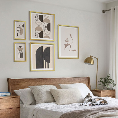 Komplet ujemajočih se slik Elegantni geometrijski portreti