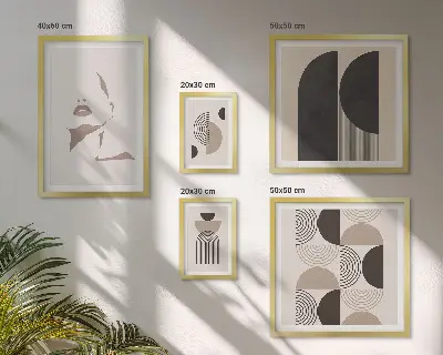Elegantni geometrijski portreti komplet ujemajočih se slik