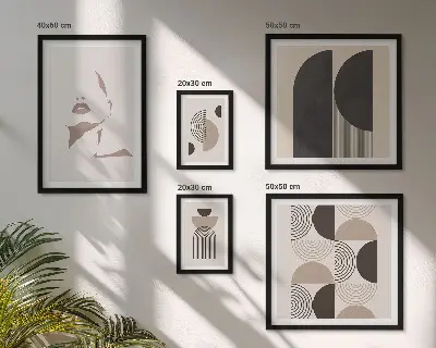 Elegantni geometrijski portreti komplet ujemajočih se slik