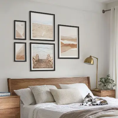 Poliptih v okvirju minimalistični motivi plaž in gora