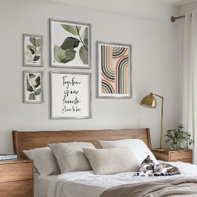 Komplet ujemajočih se slik Elegantna geometrija cvetličnih poudarkov