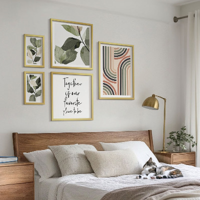 Komplet ujemajočih se slik Elegantna geometrija cvetličnih poudarkov