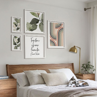 Komplet ujemajočih se slik Elegantna geometrija cvetličnih poudarkov