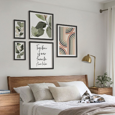 Komplet ujemajočih se slik Elegantna geometrija cvetličnih poudarkov