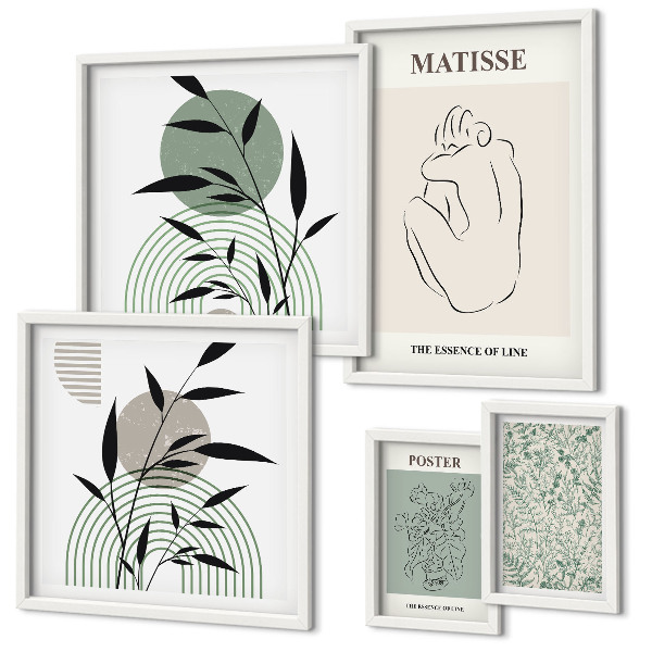 Set 5 slik v okvirju Elegantna grafika rastlin