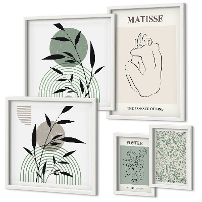 Set 5 slik v okvirju Elegantna grafika rastlin