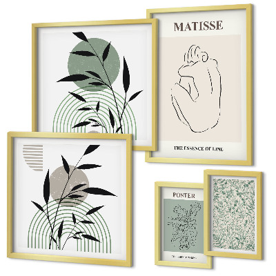 Set 5 slik v okvirju Elegantna grafika rastlin