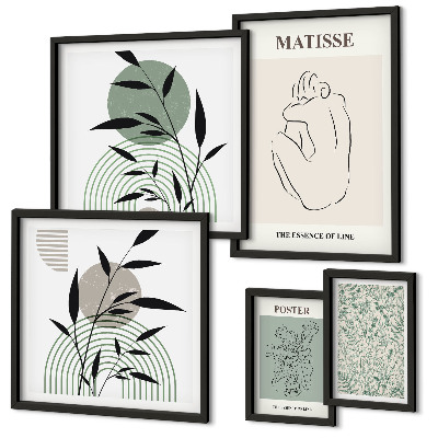 Set 5 slik v okvirju Elegantna grafika rastlin