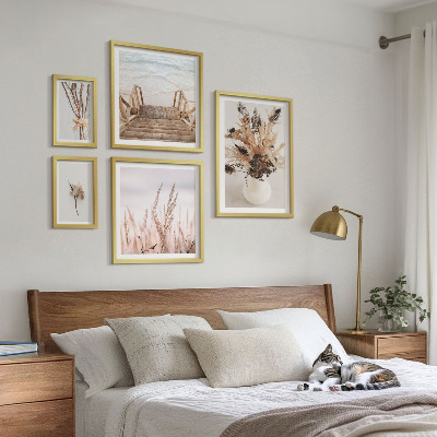 Set 5 slik v okvirju Elegantne posušene rastline in voda