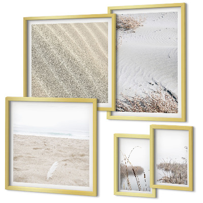 Komplet ujemajočih se slik Minimalistični motivi na plaži
