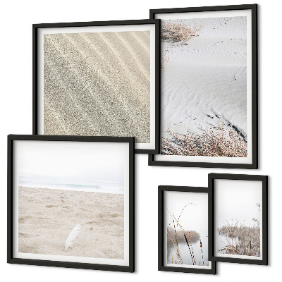 Komplet ujemajočih se slik Minimalistični motivi na plaži