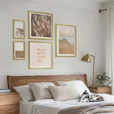 Poliptih v okvirju citati o življenju z motivi morske pokrajine