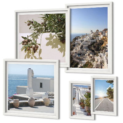 Poliptih v okvirju Slikoviti razgledi na Santorini