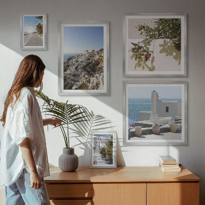 Poliptih v okvirju Slikoviti razgledi na Santorini