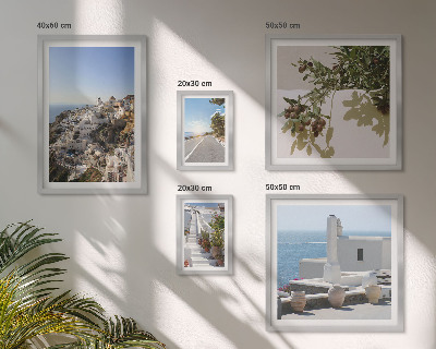 Poliptih v okvirju Slikoviti razgledi na Santorini