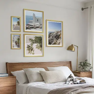 Slika na platnu Santorini poliptih v okvirju