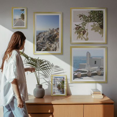 Poliptih v okvirju Slikoviti razgledi na Santorini